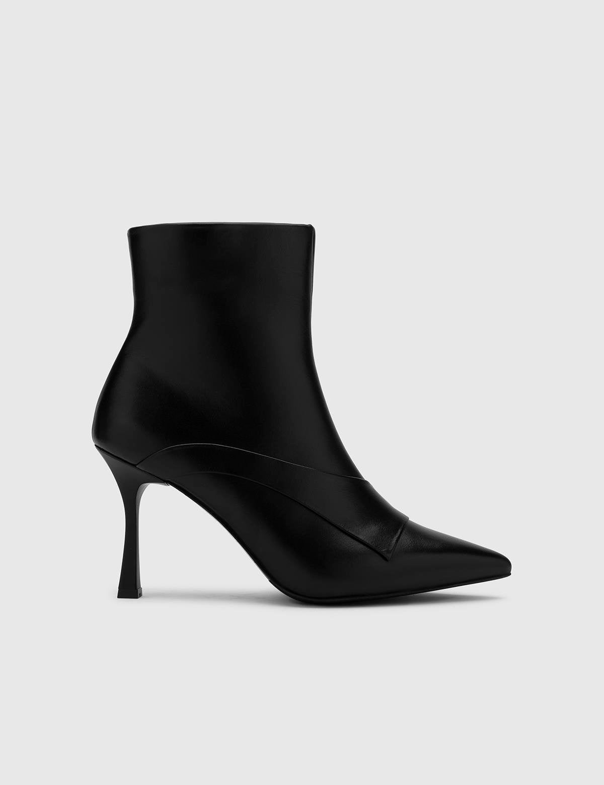 Antti Black Leather Women's Heeled Boot