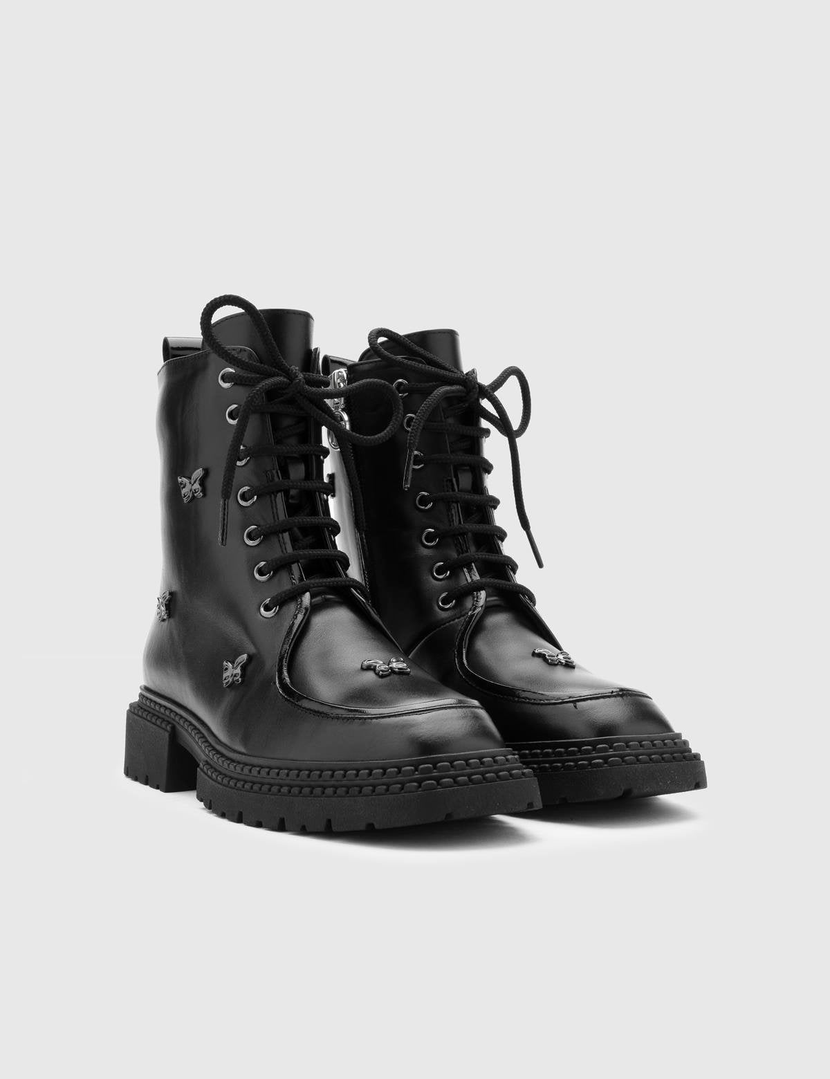 Domoni Black Leather Women's Boot