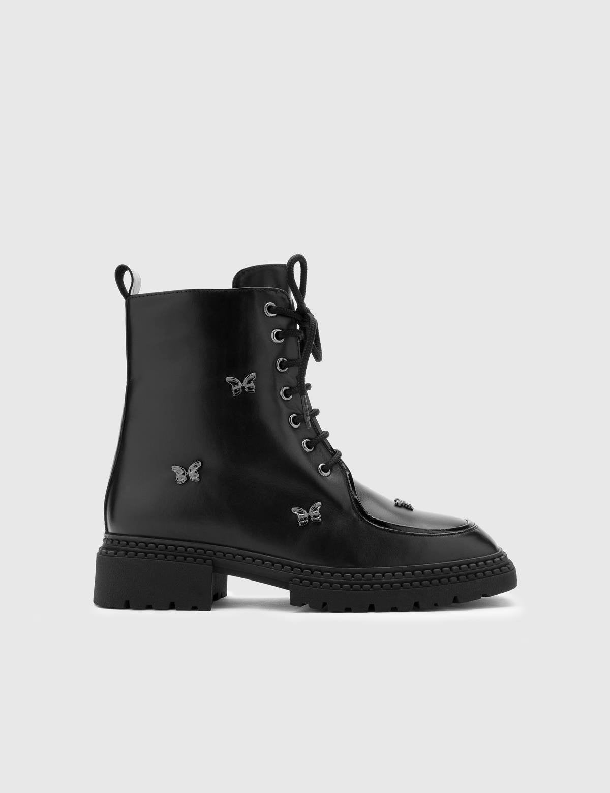 Domoni Black Leather Women's Boot