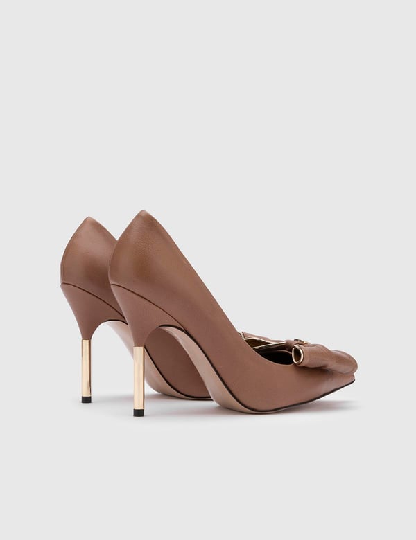 Jacoba Light Brown Buffalo Leather Women's Stiletto