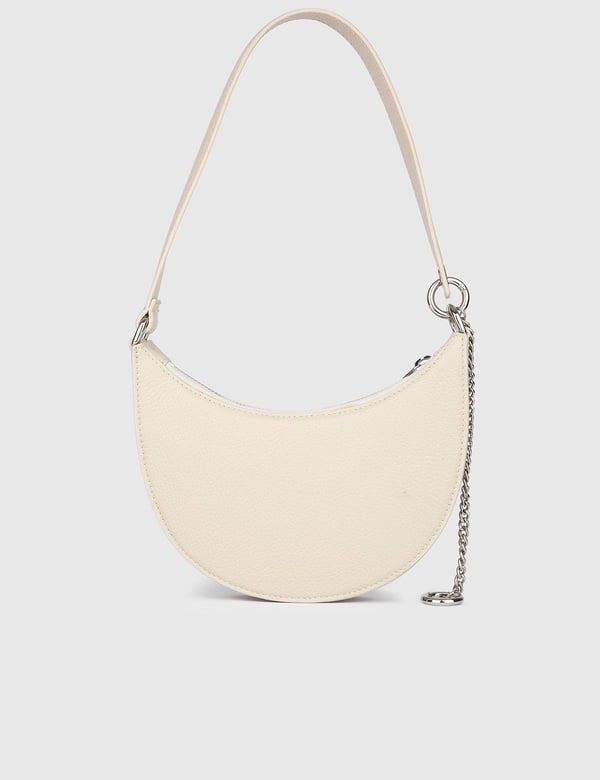 Sindire Cremefarbene Floater-Leder-Umhängetasche für Damen